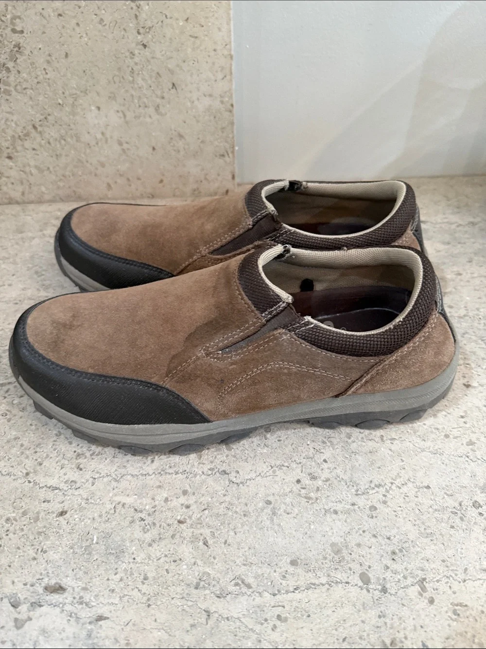 George Men's Tan Suede Slip-On Loafers